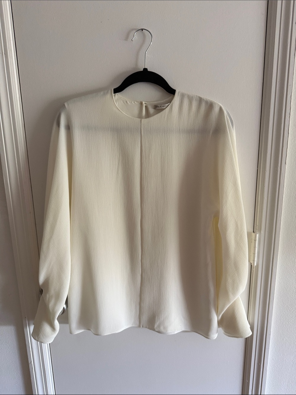 Emilia Wickstead Ivory Textured Long-Sleeve Blouse